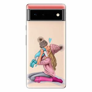 Odolné silikonové pouzdro iSaprio - Kissing Mom - Blond and Boy - Google Pixel 6 5G obraz