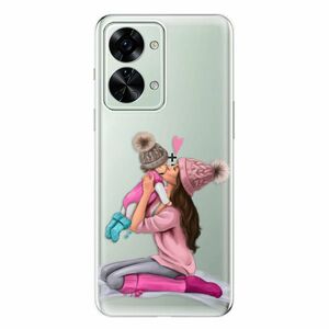 Odolné silikonové pouzdro iSaprio - Kissing Mom - Brunette and Girl - OnePlus Nord 2T 5G obraz