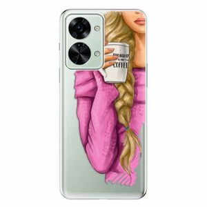 Odolné silikonové pouzdro iSaprio - My Coffe and Blond Girl - OnePlus Nord 2T 5G obraz