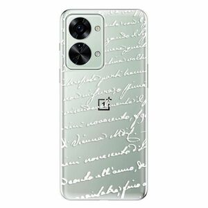 Odolné silikonové pouzdro iSaprio - Handwriting 01 - white - OnePlus Nord 2T 5G obraz