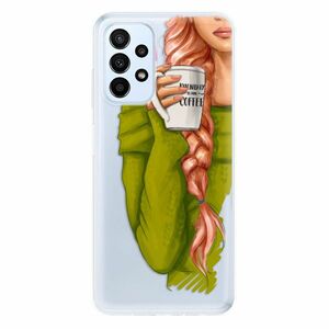 Odolné silikonové pouzdro iSaprio - My Coffe and Redhead Girl - Samsung Galaxy A23 / A23 5G obraz