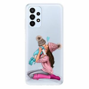 Odolné silikonové pouzdro iSaprio - Kissing Mom - Brunette and Boy - Samsung Galaxy A23 / A23 5G obraz
