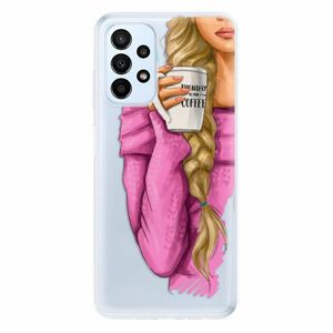 Odolné silikonové pouzdro iSaprio - My Coffe and Blond Girl - Samsung Galaxy A23 / A23 5G obraz