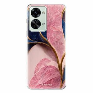 Odolné silikonové pouzdro iSaprio - Pink Blue Leaves - OnePlus Nord 2T 5G obraz