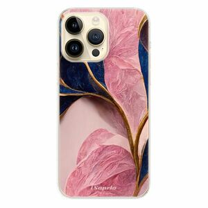 Odolné silikonové pouzdro iSaprio - Pink Blue Leaves - iPhone 14 Pro Max obraz
