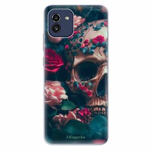 Odolné silikonové pouzdro iSaprio - Skull in Roses - Samsung Galaxy A03 obraz
