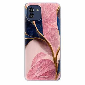 Odolné silikonové pouzdro iSaprio - Pink Blue Leaves - Samsung Galaxy A03 obraz