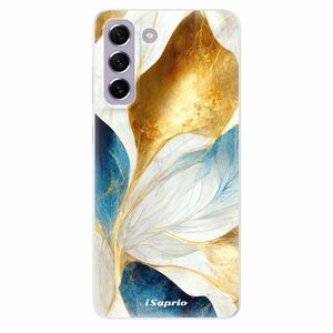 Odolné silikonové pouzdro iSaprio - Blue Leaves - Samsung Galaxy S21 FE 5G obraz