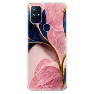 Odolné silikonové pouzdro iSaprio - Pink Blue Leaves - OnePlus Nord N10 5G obraz