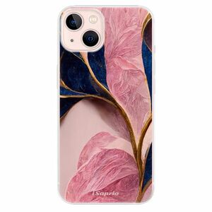 Odolné silikonové pouzdro iSaprio - Pink Blue Leaves - iPhone 13 obraz