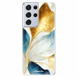Odolné silikonové pouzdro iSaprio - Blue Leaves - Samsung Galaxy S21 Ultra obraz
