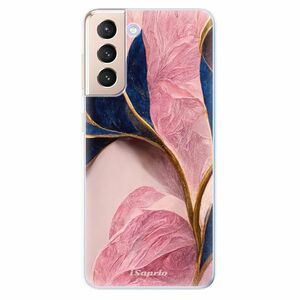 Odolné silikonové pouzdro iSaprio - Pink Blue Leaves - Samsung Galaxy S21 obraz