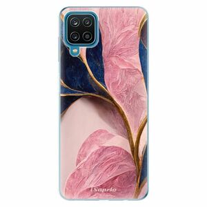 Odolné silikonové pouzdro iSaprio - Pink Blue Leaves - Samsung Galaxy A12 obraz