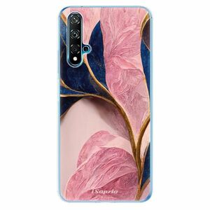 Odolné silikonové pouzdro iSaprio - Pink Blue Leaves - Huawei Nova 5T obraz