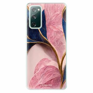 Odolné silikonové pouzdro iSaprio - Pink Blue Leaves - Samsung Galaxy S20 FE obraz