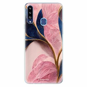 Odolné silikonové pouzdro iSaprio - Pink Blue Leaves - Samsung Galaxy A20s obraz