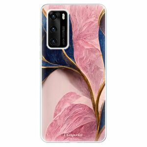 Odolné silikonové pouzdro iSaprio - Pink Blue Leaves - Huawei P40 obraz