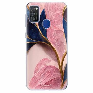Odolné silikonové pouzdro iSaprio - Pink Blue Leaves - Samsung Galaxy M21 obraz