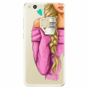 Odolné silikonové pouzdro iSaprio - My Coffe and Blond Girl - Huawei P10 Lite obraz