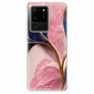 Odolné silikonové pouzdro iSaprio - Pink Blue Leaves - Samsung Galaxy S20 Ultra obraz
