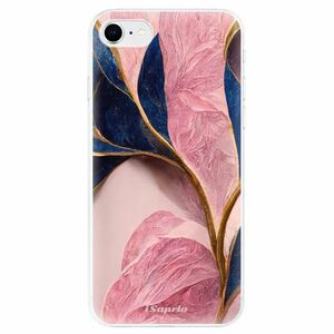 Odolné silikonové pouzdro iSaprio - Pink Blue Leaves - iPhone SE 2020 obraz