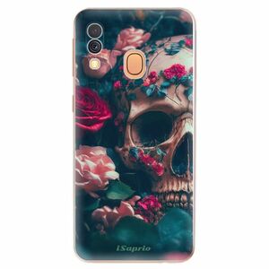 Odolné silikonové pouzdro iSaprio - Skull in Roses - Samsung Galaxy A40 obraz