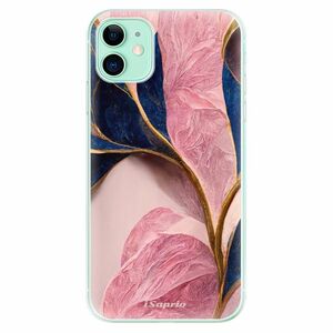 Odolné silikonové pouzdro iSaprio - Pink Blue Leaves - iPhone 11 obraz