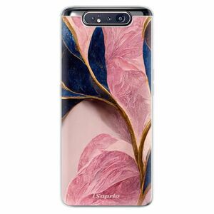 Odolné silikonové pouzdro iSaprio - Pink Blue Leaves - Samsung Galaxy A80 obraz