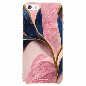 Odolné silikonové pouzdro iSaprio - Pink Blue Leaves - iPhone 5/5S/SE obraz