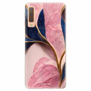 Odolné silikonové pouzdro iSaprio - Pink Blue Leaves - Samsung Galaxy A7 (2018) obraz