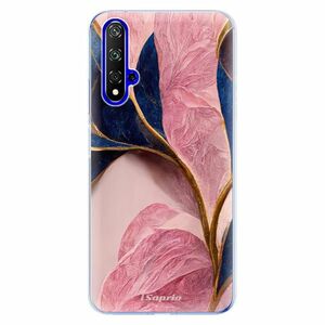 Odolné silikonové pouzdro iSaprio - Pink Blue Leaves - Huawei Honor 20 obraz