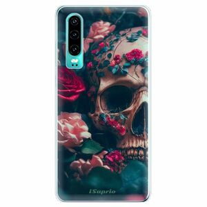 Odolné silikonové pouzdro iSaprio - Skull in Roses - Huawei P30 obraz