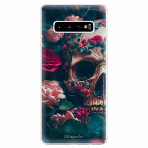Odolné silikonové pouzdro iSaprio - Skull in Roses - Samsung Galaxy S10+ obraz