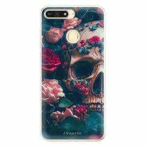 Silikonové pouzdro iSaprio - Skull in Roses - Huawei Honor 7A obraz