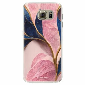 Silikonové pouzdro iSaprio - Pink Blue Leaves - Samsung Galaxy S6 Edge obraz
