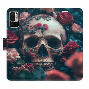 Flipové pouzdro iSaprio - Skull in Roses 02 - Xiaomi Redmi Note 10 5G obraz
