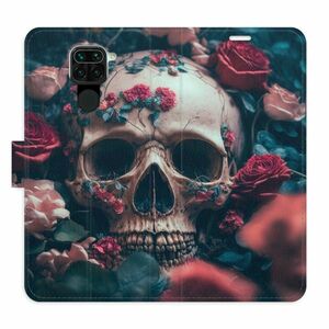 Flipové pouzdro iSaprio - Skull in Roses 02 - Xiaomi Redmi Note 9 obraz