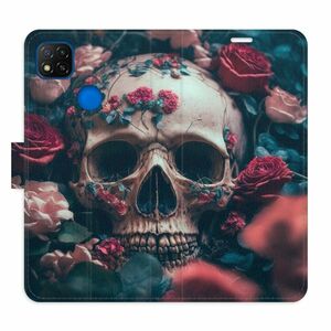Flipové pouzdro iSaprio - Skull in Roses 02 - Xiaomi Redmi 9C obraz