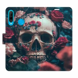 Flipové pouzdro iSaprio - Skull in Roses 02 - Huawei P30 Lite obraz