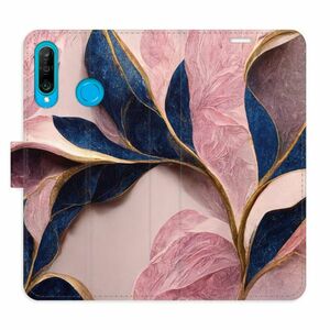 Flipové pouzdro iSaprio - Pink Leaves - Huawei P30 Lite obraz