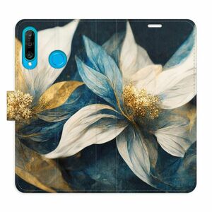 Flipové pouzdro iSaprio - Gold Flowers - Huawei P30 Lite obraz