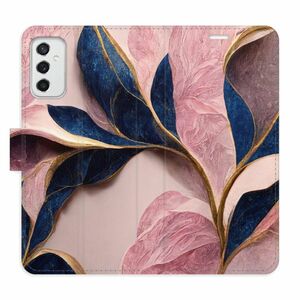 Flipové pouzdro iSaprio - Pink Leaves - Samsung Galaxy M52 5G obraz
