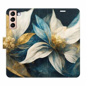 Flipové pouzdro iSaprio - Gold Flowers - Samsung Galaxy S21 obraz