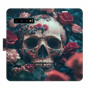 Flipové pouzdro iSaprio - Skull in Roses 02 - Samsung Galaxy S10 obraz