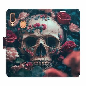 Flipové pouzdro iSaprio - Skull in Roses 02 - Samsung Galaxy A40 obraz