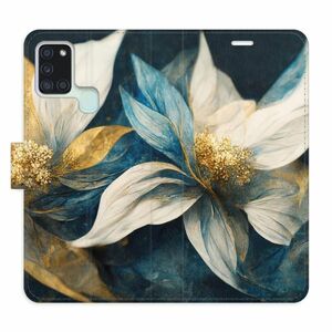 Flipové pouzdro iSaprio - Gold Flowers - Samsung Galaxy A21s obraz