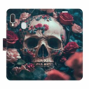 Flipové pouzdro iSaprio - Skull in Roses 02 - Samsung Galaxy A20e obraz