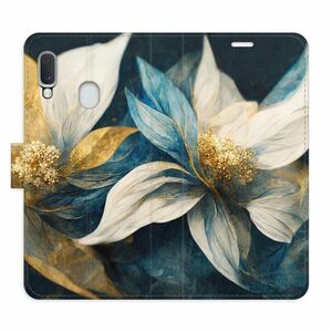 Flipové pouzdro iSaprio - Gold Flowers - Samsung Galaxy A20e obraz