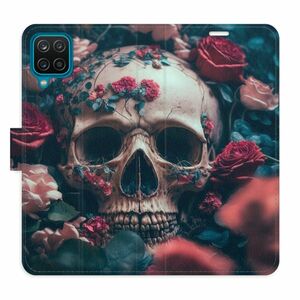 Flipové pouzdro iSaprio - Skull in Roses 02 - Samsung Galaxy A12 obraz