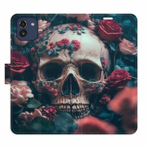 Flipové pouzdro iSaprio - Skull in Roses 02 - Samsung Galaxy A03 obraz
